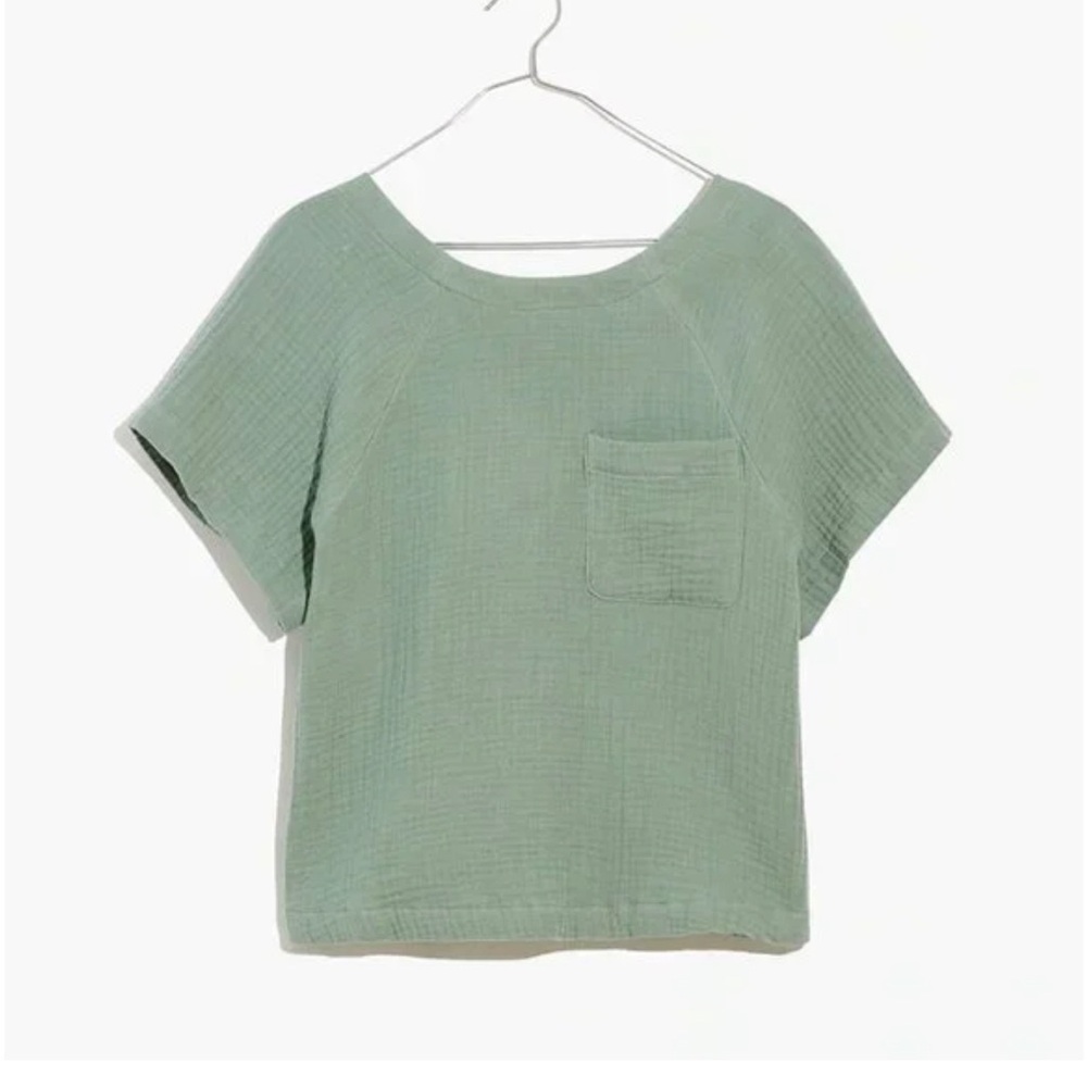 Madewell Lightspun Renwood Button-Back Top, NWT, size L